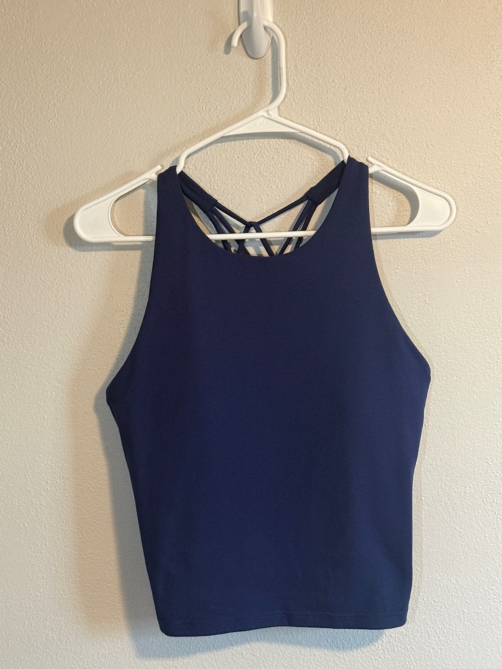 Fabletics Padded Cropped Workout Tank with Strap Design on Back